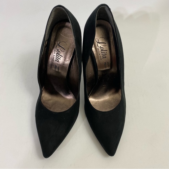 Lolita Milano Black Suede Pumps Stiletto Heels 8 / 38 - Picture 13 of 15